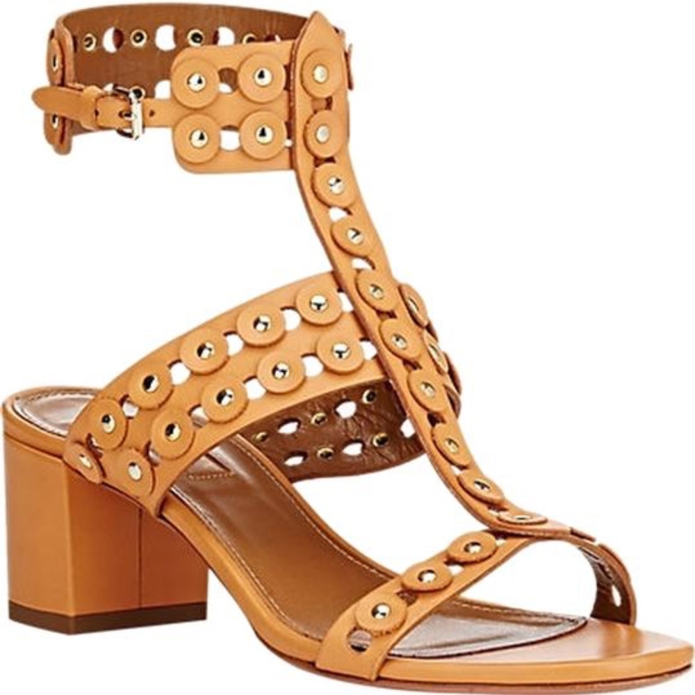 Aquazzura Rebel Studded Sandals in Tan